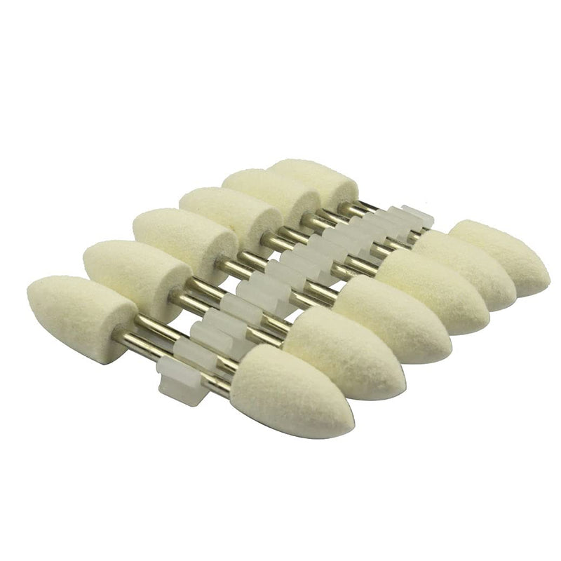  [AUSTRALIA] - Luo ke 12mm Bullet shape Compressed Wool Felt Buffing Wheels Wool Mounted Mandrel Grinding Bits Grinder Head Rotary Tool Accessories Drill Tools Attachment - 1/8 Inch Shank