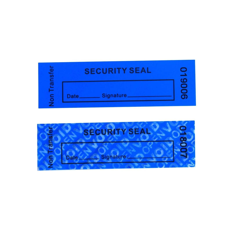 100pcs Non Transfer Tamper Proof Security Warranty "VoidOpen" Labels/ Stickers/ Seals for Reusable Package or Expensive Surface (Blue, 1 x 3.35 inches, Serial Numbers - TamperSTOP) - LeoForward Australia