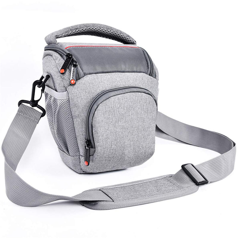  [AUSTRALIA] - FOSOTO Compact DSLR Camera Bag Shoulder Crossbody Case Compatible for Canon EOS Rebel T6 T7 T8i T100 SL3 XTi 4000D 2000D Nikon D5600 D3400 D3500 Pentax K-70 Olympus E-M10 with Waterproof Rain Cover