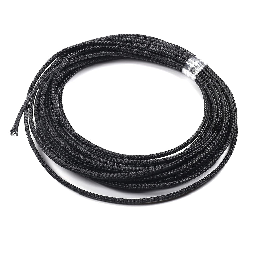  [AUSTRALIA] - Bettomshin 1Pcs Length 16.4Ft PET Braided Cable Sleeve, Width 2mm Expandable Braided Sleeve for Sleeving Protect Electric Wire Electric Cable Black