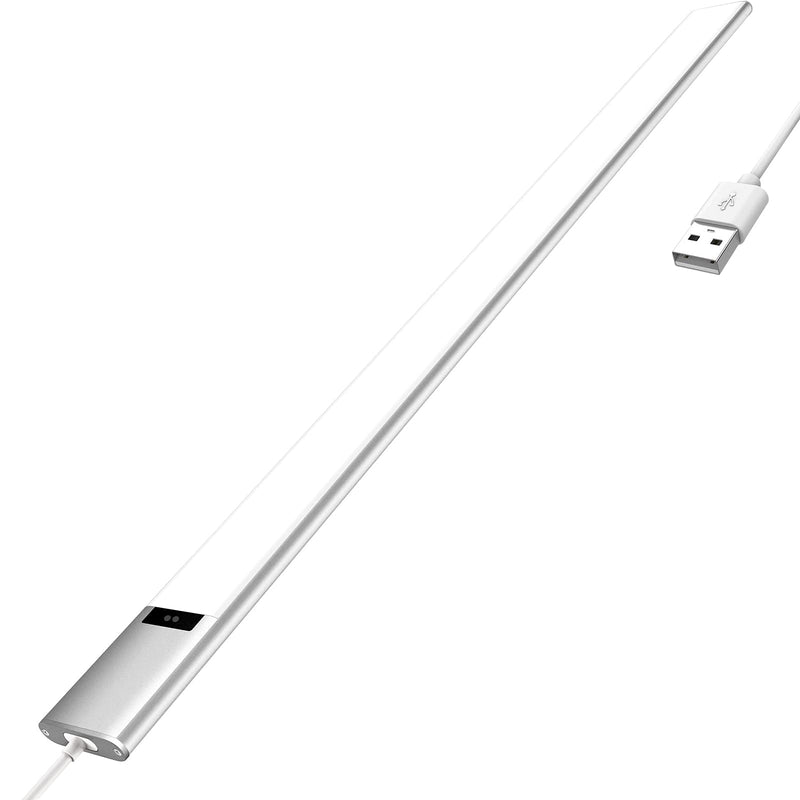 24 inch LED Closet Light, Under Cabinet Lighting Hand Wave Activated, 78 LED, USB Power, Dimmable Night Light Bar for Closet, Cabinet, Cupboard, Kitchen, Workbench, Aluminum, Warm White (4000K) Hand Waved Actived - LeoForward Australia