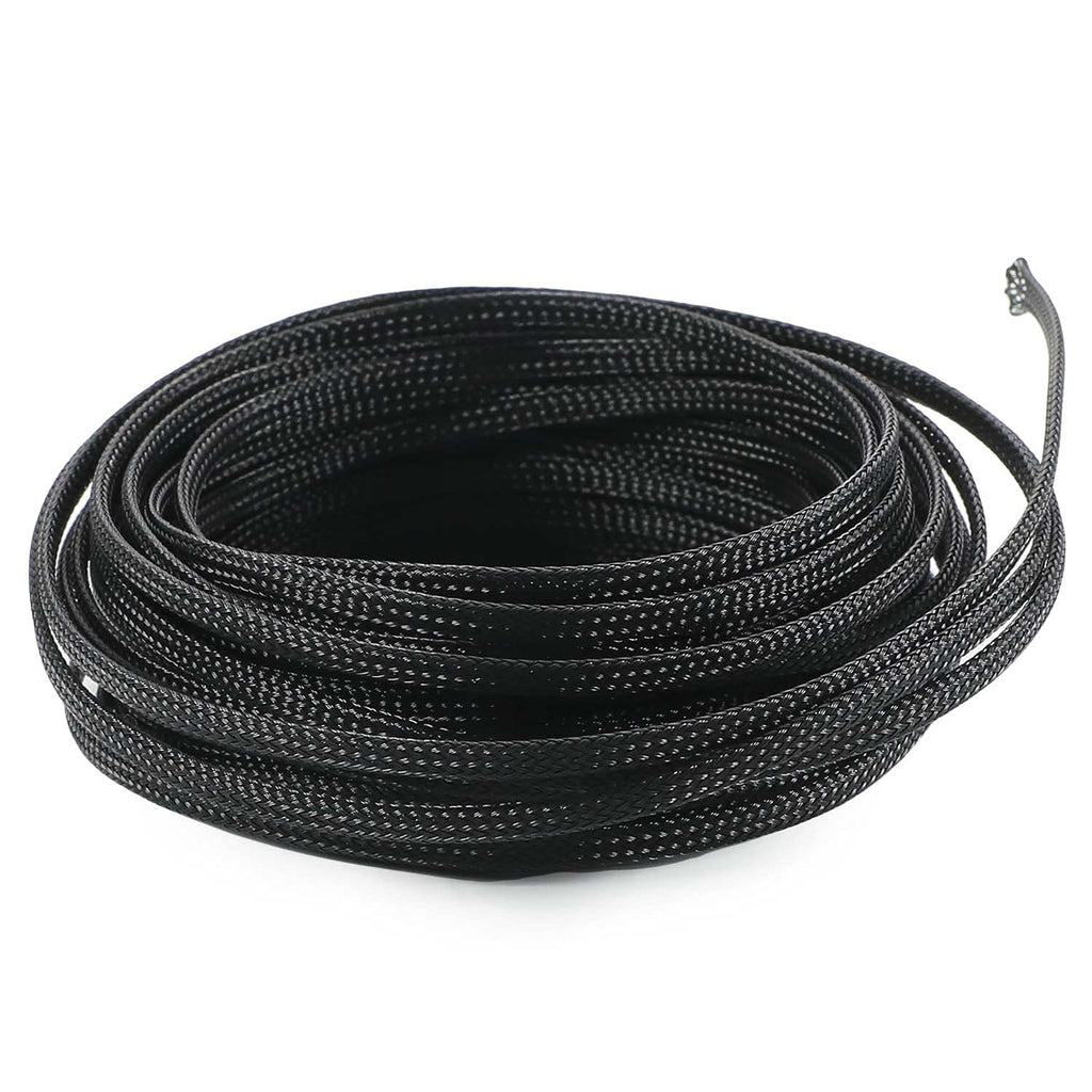  [AUSTRALIA] - 32.8Ft PET Braided Cable Sleeve, Width 4mm Expandable Braided Sleeve for Sleeving Protect and Beautify The Industrial, Electric Wire Electric Cable Black Bettomshin 1Pcs