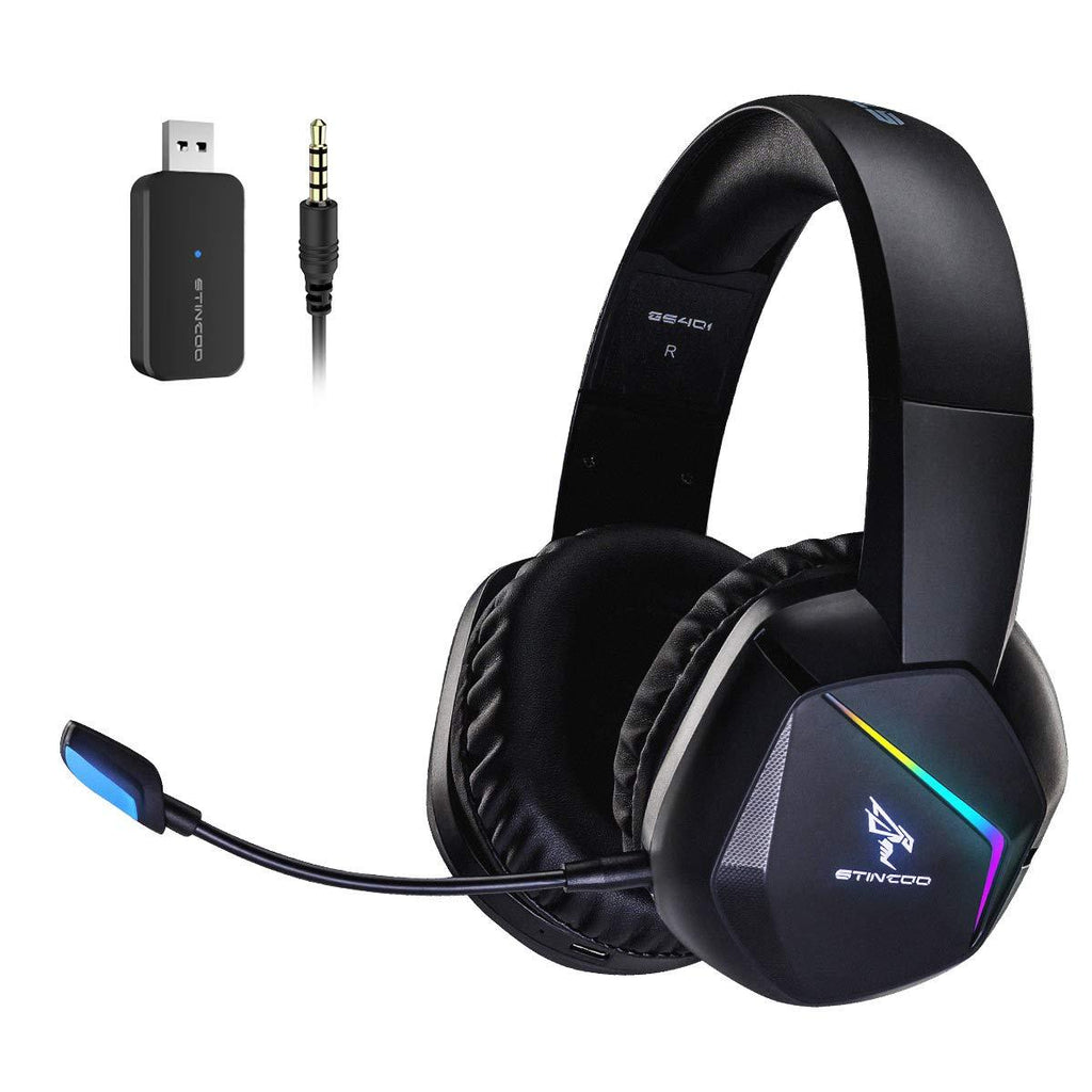 SOMIC 2.4G Wireless Gaming Headset with Microphone for PS5, PS4, Computer Gamer Headphone with Stereo Sound, Detachable Mic, Soft Earmuffs, RGB LED Light, 10H+ Playtime (Xbox one in Wired Mode) GS401 - LeoForward Australia