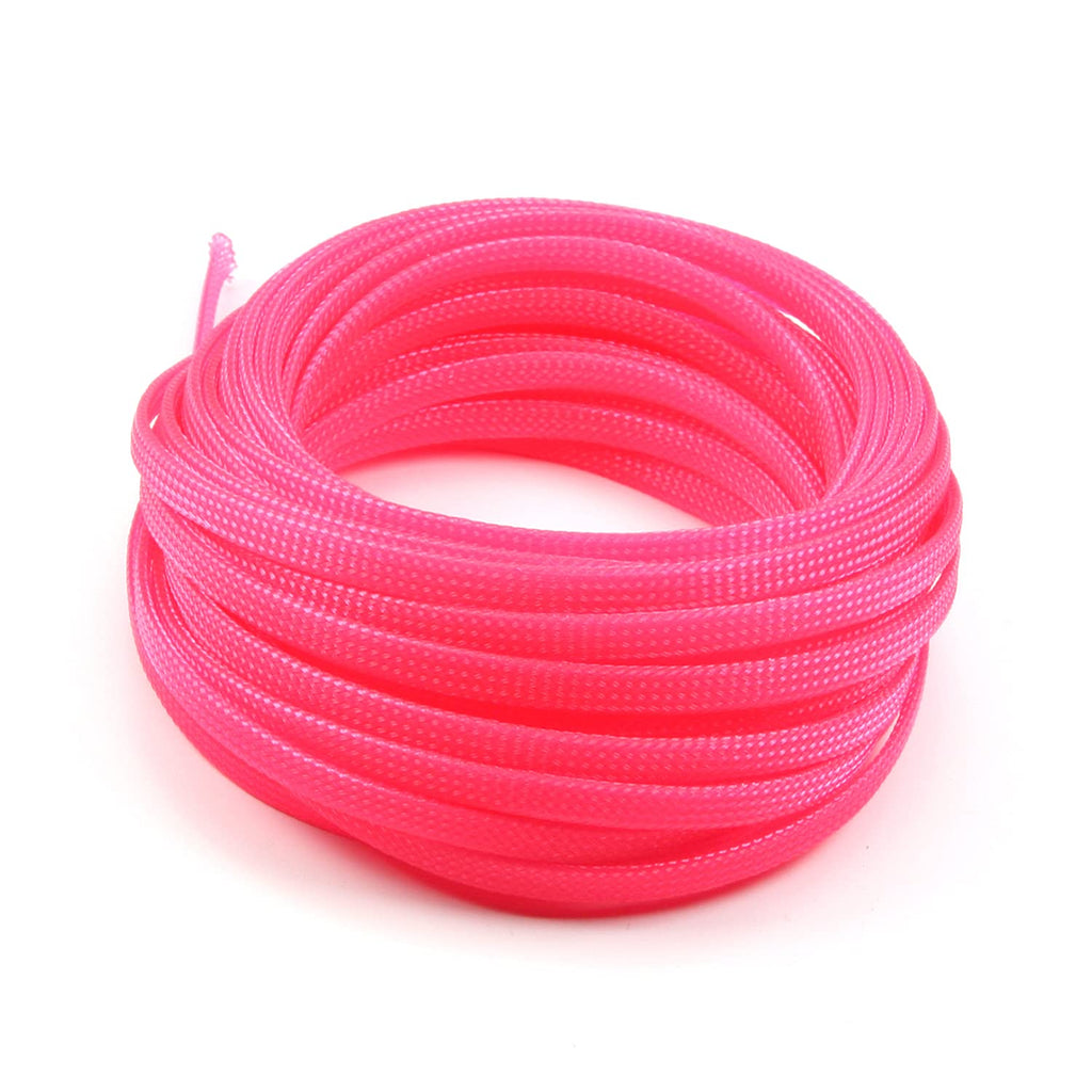  [AUSTRALIA] - Bettomshin 1Pcs 32.8Ft PET Braided Cable Sleeve, Width 6mm Expandable Braided Sleeve for Sleeving Protect Electric Wire Electric Cable Pink