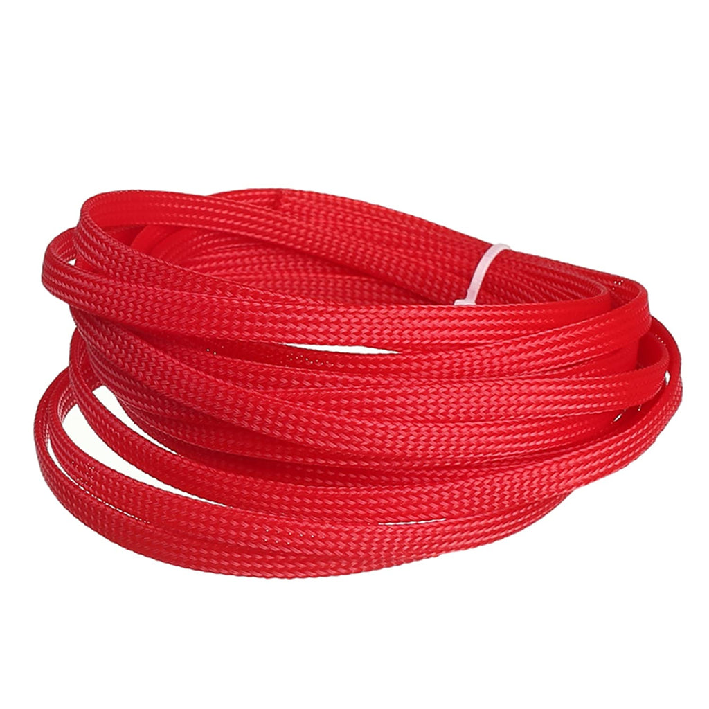  [AUSTRALIA] - Bettomshin 1Pcs 16.4Ft PET Braided Cable Sleeve, Width 0.24 Inch Expandable Braided Sleeve for Sleeving Protect Electric Wire Electric Cable Red