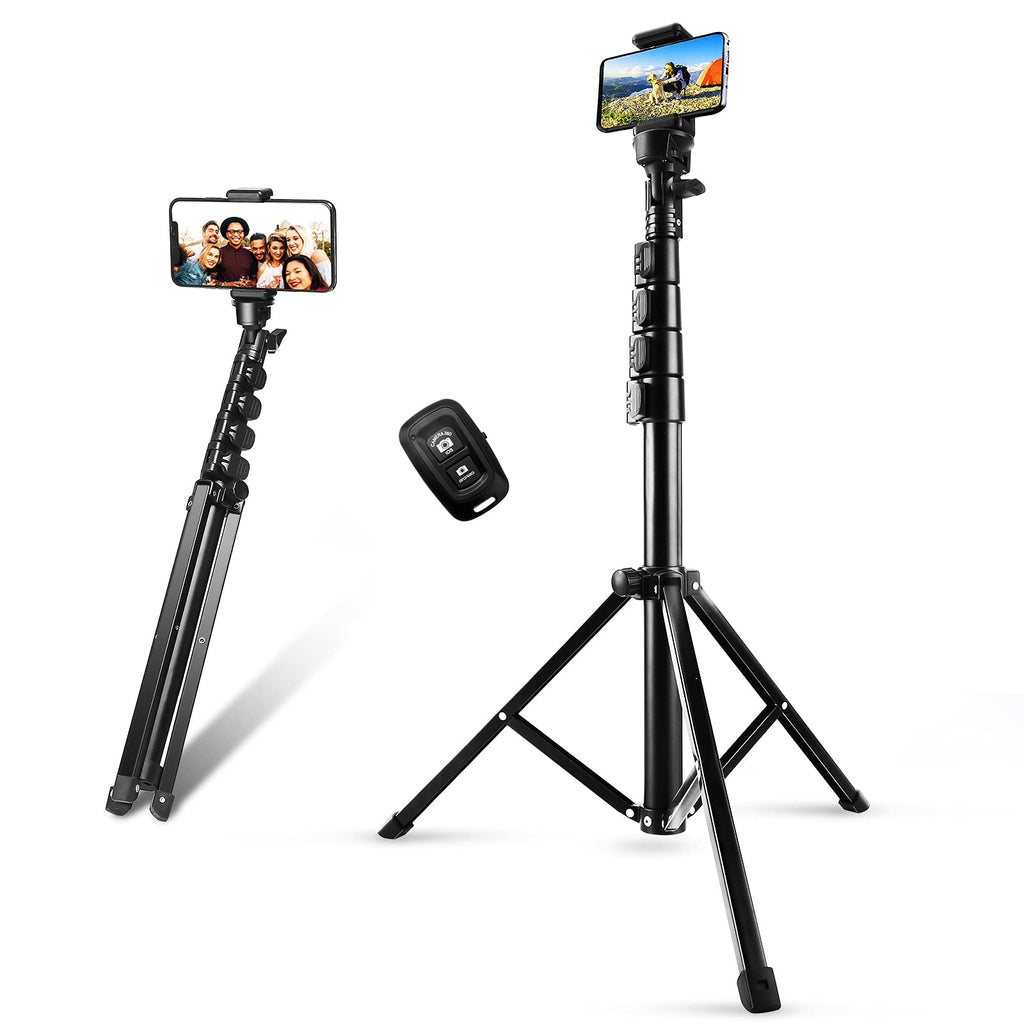 Phone Tripod Stand & Selfie Stick Tripod, Sosirolo 62" All in One Extendable Cell Phone Tripod with Wireless Remote and Phone Holder, Flexible Cellphone Tripod for iPhone/Android/Camera - LeoForward Australia