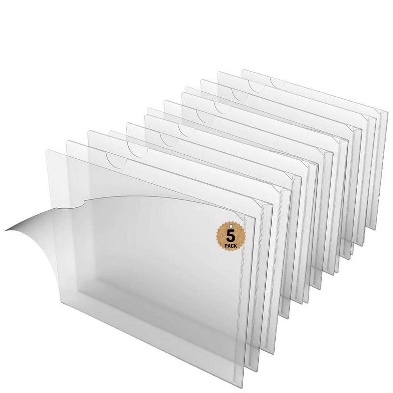  [AUSTRALIA] - 1InTheOffice Clear Plastic Document File, Document File, Transparent Plastic Document File, 5-Pocket Clear Document Folders, Letter Size, Clear, 5/Pack