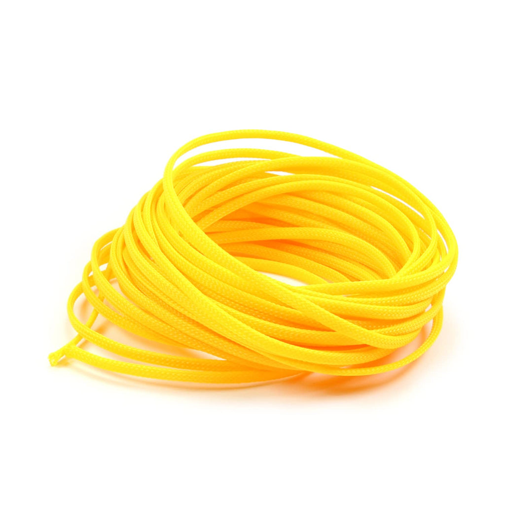  [AUSTRALIA] - Bettomshin 1Pcs 32.8Ft PET Braided Cable Sleeve, Width 4mm Expandable Braided Sleeve for Sleeving Protect Electric Wire Electric Cable Yellow
