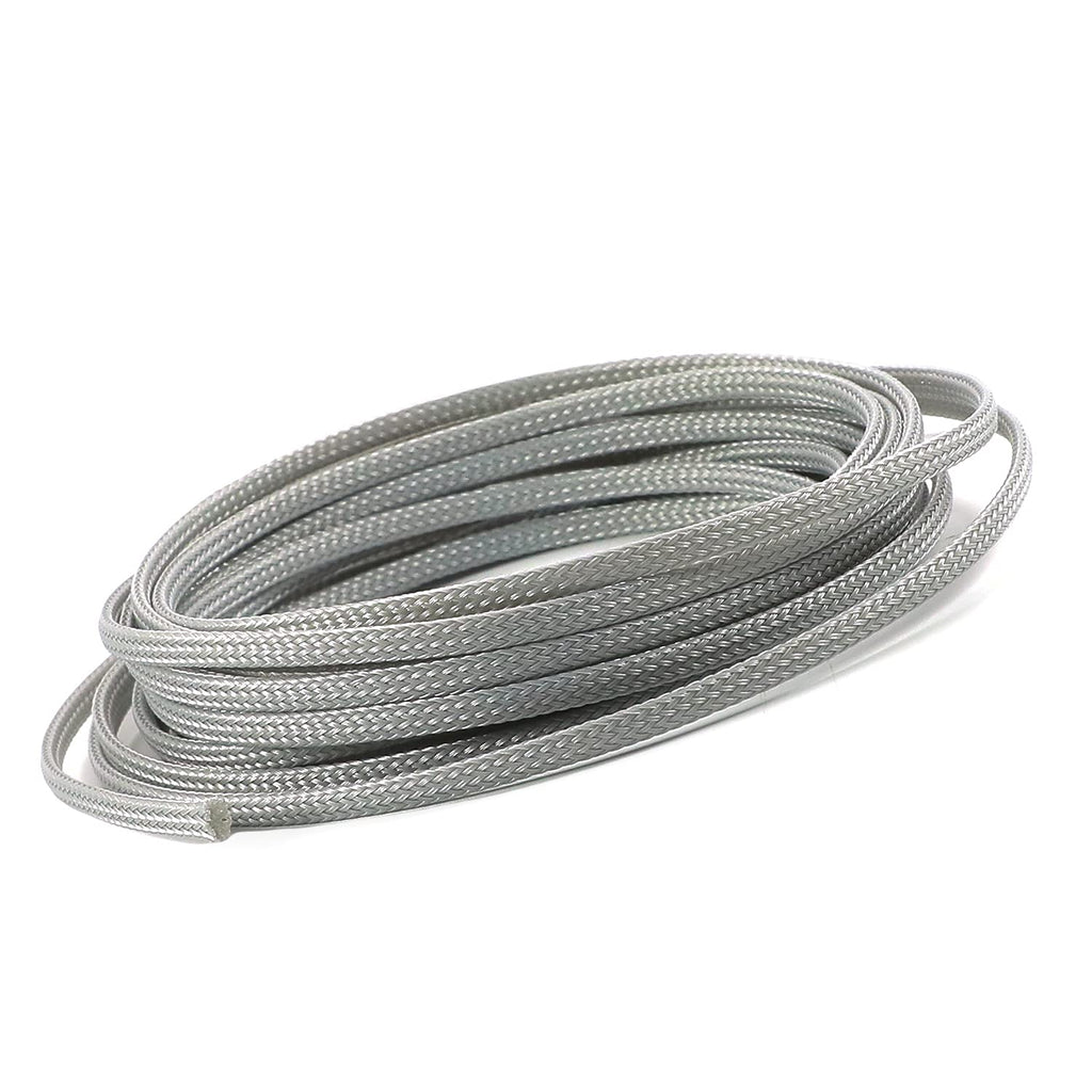  [AUSTRALIA] - Bettomshin 1Pcs 16.4Ft Expandable Braid Cable Sleeve, Width 4mm Wire Protector Gray for Sleeving Protect and Beautify The Industrial, Electric Wire Electric Cable