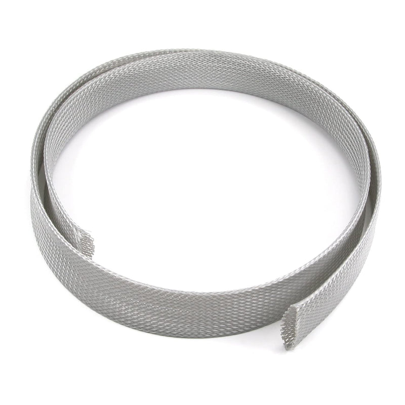  [AUSTRALIA] - Bettomshin 1Pcs 3.28Ft Expandable Braid Sleeving, Width 30mm Protector Wire Flexible Cable Mesh Sleeve Grey for Television Audio Computer