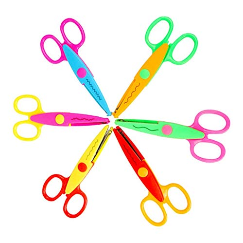  [AUSTRALIA] - 6 Colorful Decorative Paper Edge Craft Scissor Set Zig Zag Great for Teachers, Art, Crafts, Scrapbooking, Kids Design