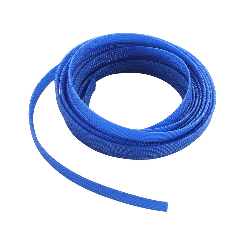  [AUSTRALIA] - Bettomshin 1Pcs Length 16.4Ft PET Braided Cable Sleeve, Width 0.47 Inch Expandable Braided Sleeve for Sleeving Protect Electric Wire Electric Cable Blue