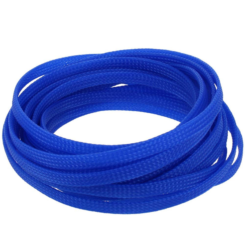  [AUSTRALIA] - Bettomshin 1Pcs Length 16.4Ft PET Braided Cable Sleeve, Width 6mm Expandable Braided Sleeve for Sleeving Protect Electric Wire Electric Cable Blue