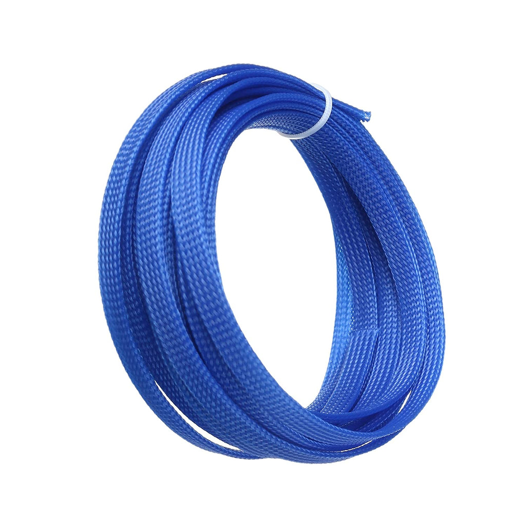  [AUSTRALIA] - Bettomshin 1Pcs Cable Management Sleeve, 5x8mm/0.2x0.31(LxW) 16.4Ft PET Blue Cord Protector, Wire Loom Tube Insulated Split Sleeving for USB Cable Power Cord Organizer Video Cable Hider 16.4 Ft (8mm Width)