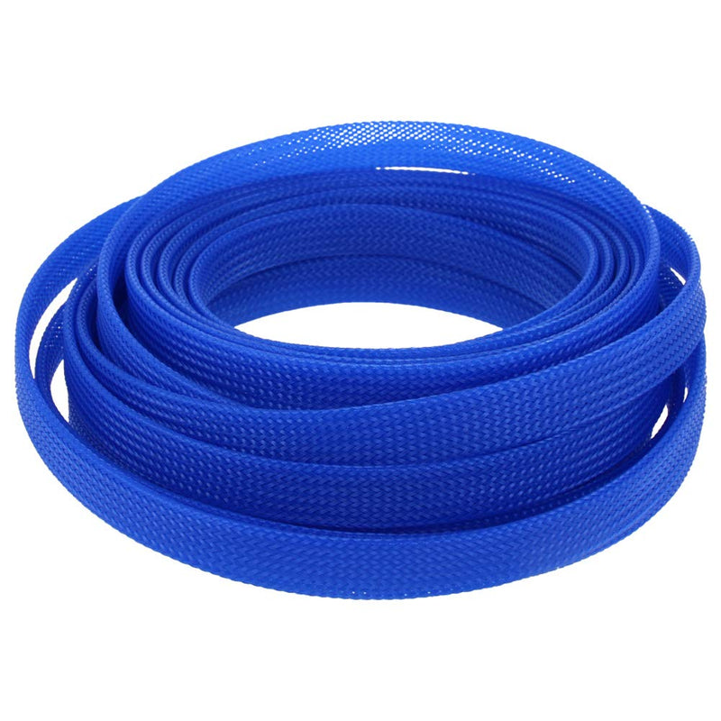  [AUSTRALIA] - Bettomshin 1Pcs 16.4Ft PET Braided Cable Sleeve, Width 10mm Expandable Braided Sleeve for Sleeving Protect Electric Wire Electric Cable Blue