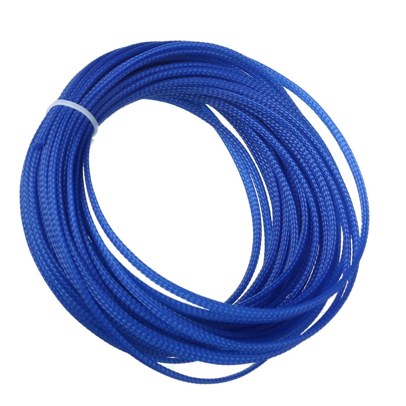  [AUSTRALIA] - Bettomshin 1Pcs 32.8Ft PET Braided Cable Sleeve, Width 0.16 Inch Expandable Braided Sleeve for Sleeving Protect Electric Wire Electric Cable Blue