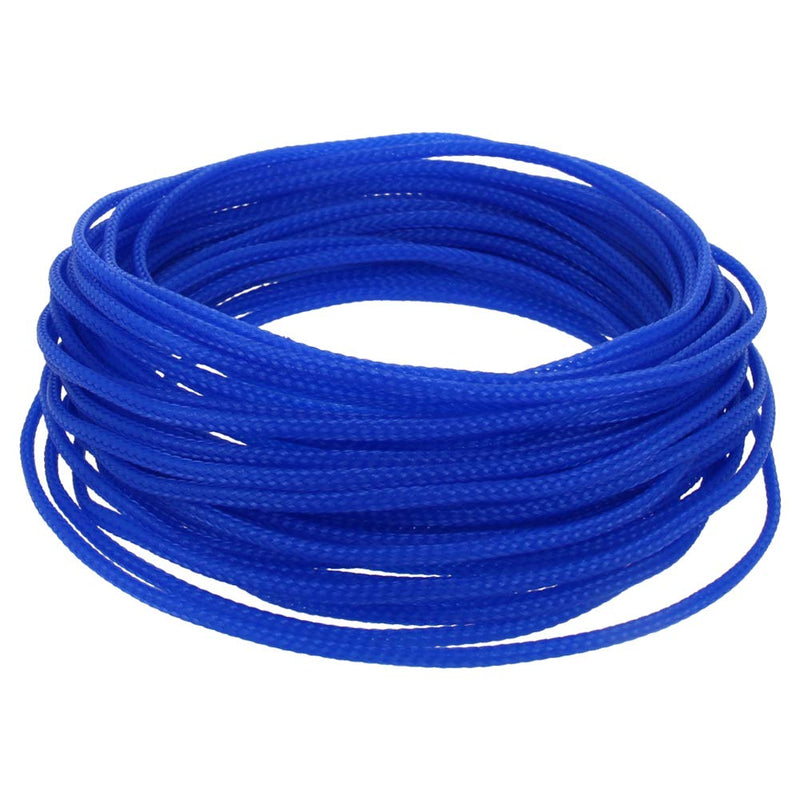  [AUSTRALIA] - Bettomshin 1Pcs 32.8Ft PET Braided Cable Sleeve, Width 0.12 Inch Expandable Braided Sleeve for Sleeving Protect Electric Wire Electric Cable Blue