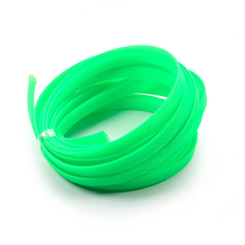  [AUSTRALIA] - Bettomshin 1Pcs 16.4 Ft Expandable Braid Sleeving, Protector Wire Flexible Cable Mesh Sleeve Fluorescent Green for Television Audio Computer