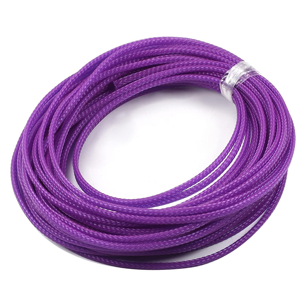  [AUSTRALIA] - Bettomshin 1Pcs 32.8Ft PET Braided Cable Sleeve, Width 3mm Expandable Braided Sleeve for Sleeving Protect Electric Wire Electric Cable Purple