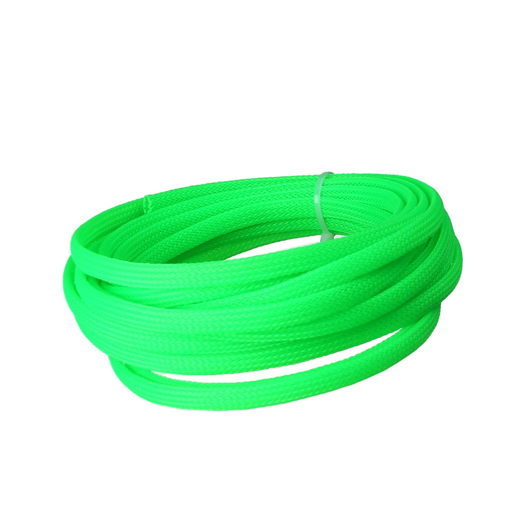  [AUSTRALIA] - Bettomshin 1Pcs 16.4Ft PET Braided Cable Sleeve, Width 6mm Expandable Braided Sleeve for Sleeving Protect Electric Wire Electric Cable Fluorescent Green