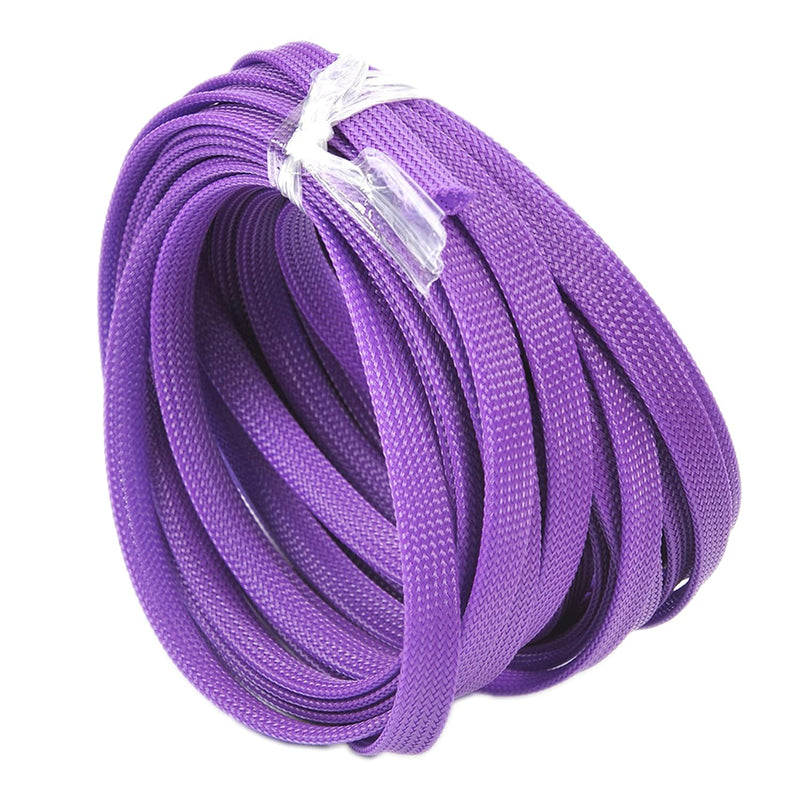  [AUSTRALIA] - Bettomshin 1Pcs 32.8Ft PET Braided Cable Sleeve, Width 10mm Expandable Braided Sleeve for Sleeving Protect Electric Wire Electric Cable Purple