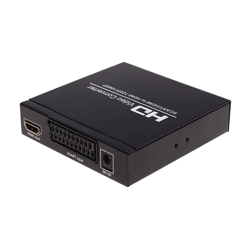  [AUSTRALIA] - SCART/ HDMI to HDMI, SCART to HDMI Converter Video Audio Adapter with 3.5mm Coaxial Audio Out, Support PAL/NTSC Video Scaler, 720P/1080P Upscaler