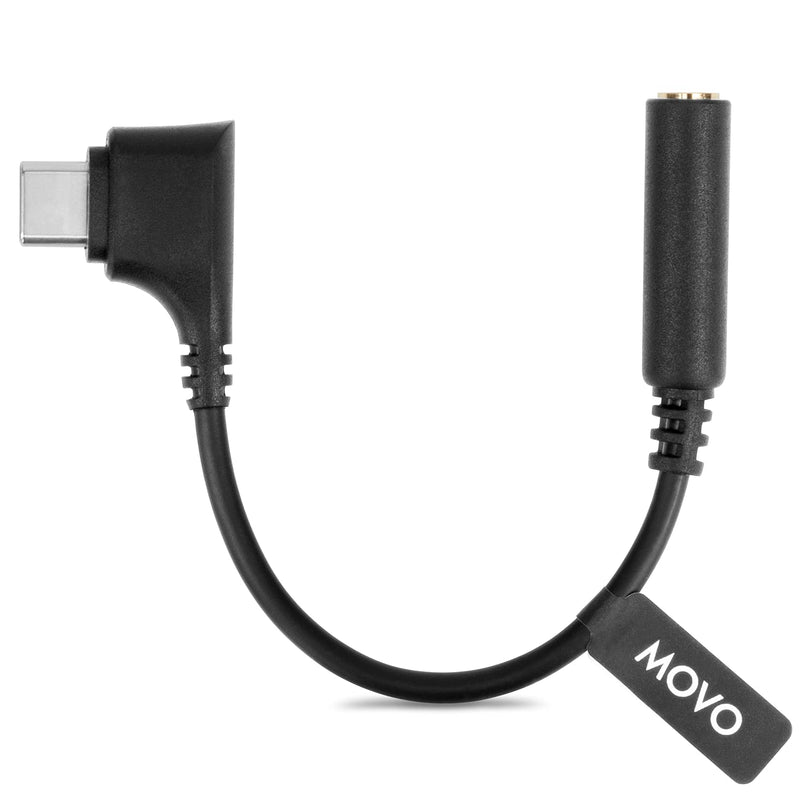  [AUSTRALIA] - Movo UCMA-3 USB C to 3.5mm Audio Adapter for Microphones - 4-Pole Aux to USB Type C Pixel and Galaxy Smartphones - Female 3.5mm to USB-C Male Right Angle Head - Type-C USB to 3.5mm Jack Audio Adapter