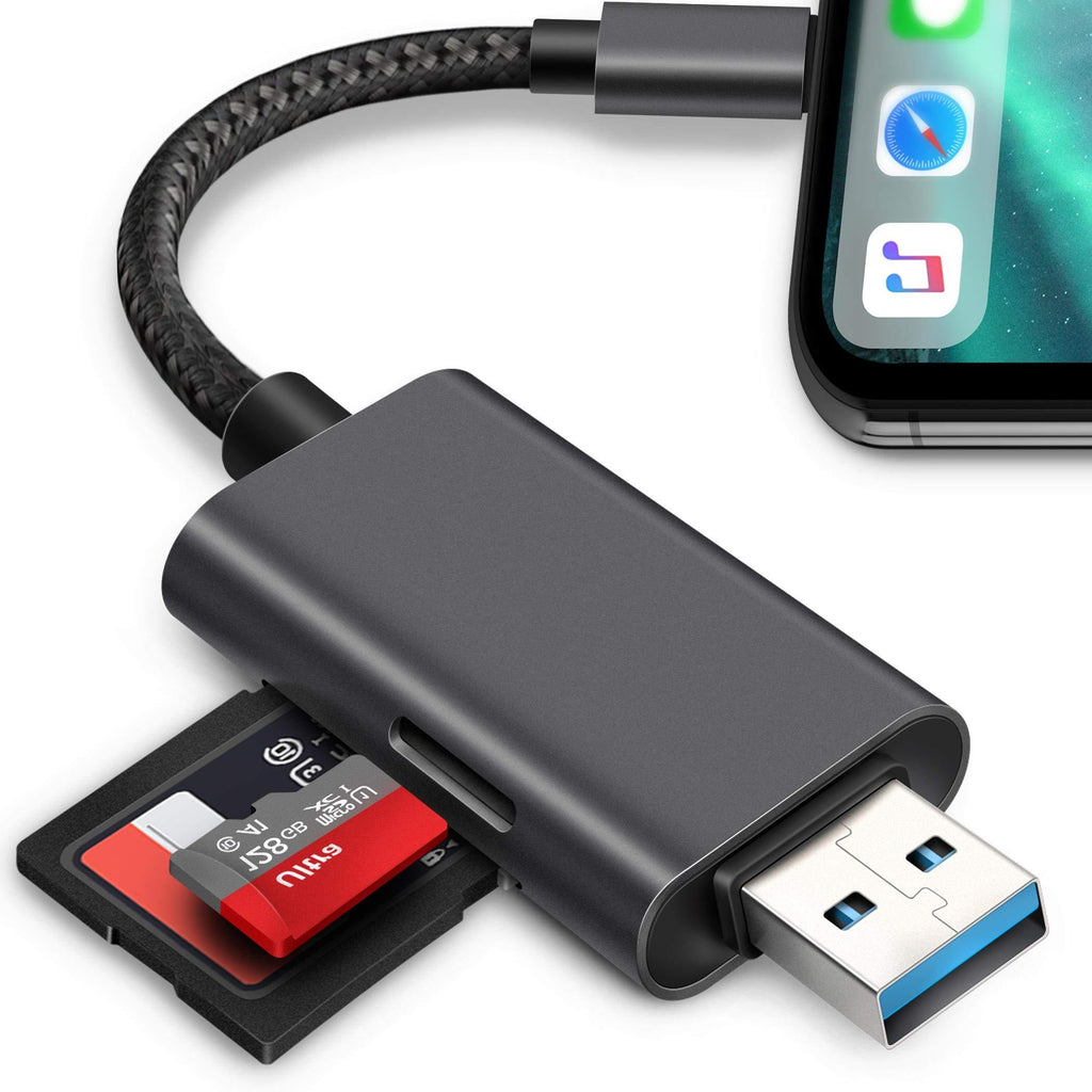 SD Card Reader for iPhone/iPad,Trail Camera SD Viewer Reader Adapter,USB Memory Micro SD Card Reader for iPhone Mac PC Desktop,SD Card Adapter Reader, Plug and Play,No App Required - LeoForward Australia