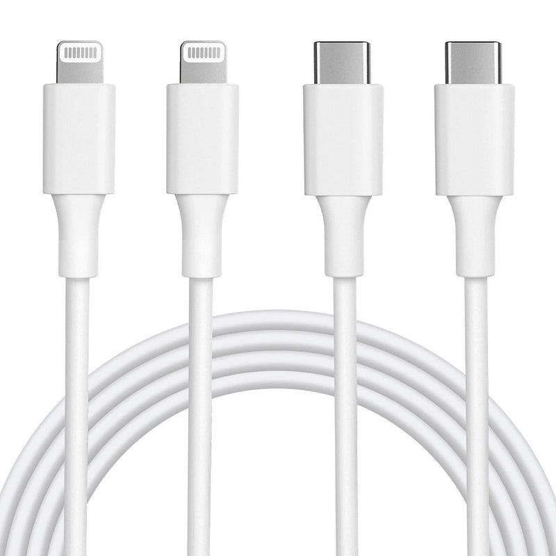iPhone Lightning Cable, USB C to Lightning iPhone Charger Cable 2 Pack 3ft/5ft MFi Certified Fast Charging Syncing Cord Compatible with iPhone 12/11/11 Pro/X/XS/XR/XS Max/8/8 Plus/SE/iPad,White - LeoForward Australia