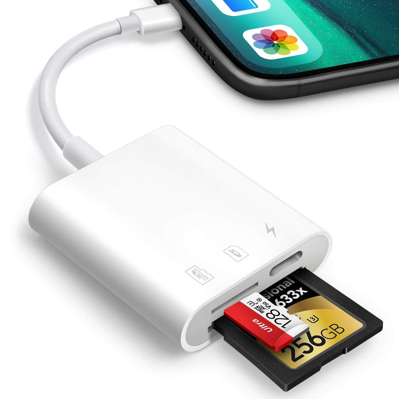 SD Card Reader for iPhone iPad,Oyuiasle Trail Game Camera SD Card Reader Viewer,SLR Cameras SD Reader Accessories with Dual Slots,Photography Memory Card Adapter,Plug and Play - LeoForward Australia
