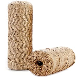  [AUSTRALIA] - 328 Ft Natural Jute Twine String Thin Ribbon Hemp Twine for Craft Plant Gift Wrapping Christmas Handmade Arts Decoration Packing String Home Decor (328 Ft (100M))