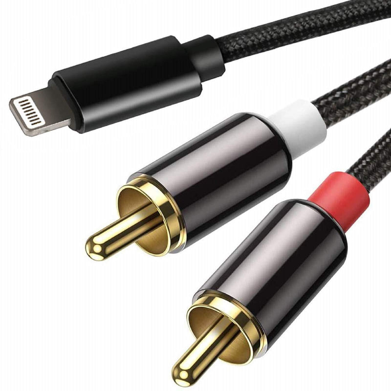 [Apple MFi Certified] Lightning to RCA Cable for iPhone IPA-d, 2-Male Y Splitter Aux Audio Cord Compatible with iPhone 12 Pro/11/11 Pro/XS/X/8/7/6 Adapter for Car, Amplifiers, Home Theater, Speaker - LeoForward Australia