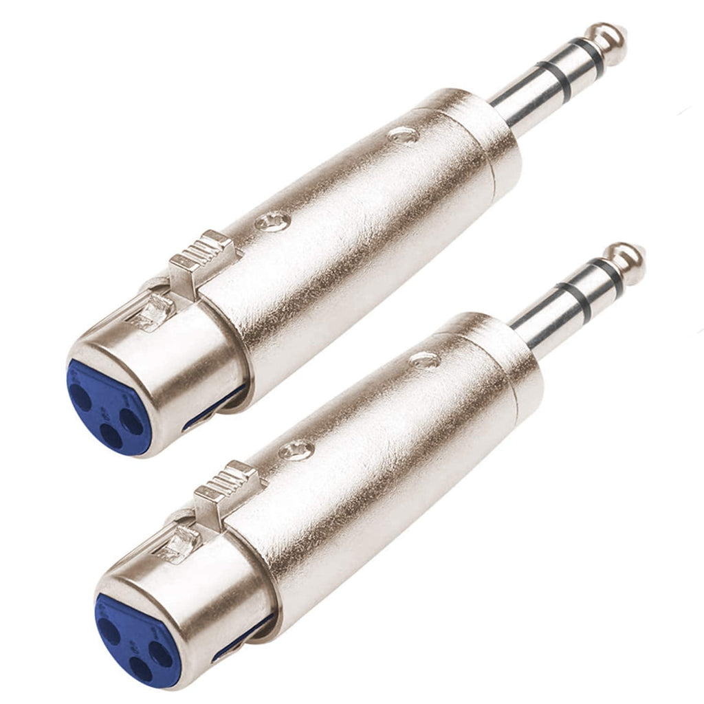  [AUSTRALIA] - AYECEHI 1/4 TRS to XLR Female Adapter, Female XLR to 1/4 Stereo Balanced Audio Connector Female XLR to 1/4" Male Gender Changer, XLR Female to 6.3mm Coupler Adapters - 2 Pack