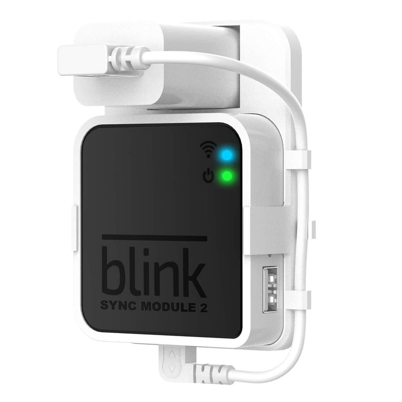 Outlet Wall Mount for Blink Sync Module2,Simple Mount Bracket Holder for All-New Blink Outdoor Blink Indoor Home Security Camera with Easy Mount Short Cable and No Messy Wires or Screws (White) White - LeoForward Australia