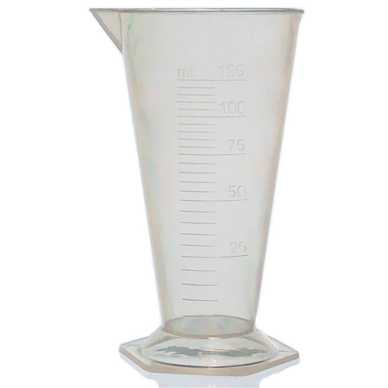 125ml Conical Measuring Cup with Spout, Polypropylene, Hexagonal Base, Karter Scientific (Single) 125ML SINGLE - LeoForward Australia