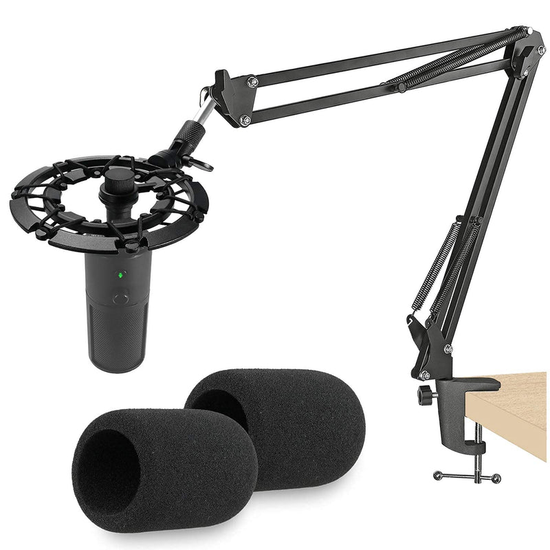  [AUSTRALIA] - SUNMON X Mic Stand with Foam Windscreen And Shock Mount with Pop Filter For Razer Seiren X USB Condenser Recording Microphone