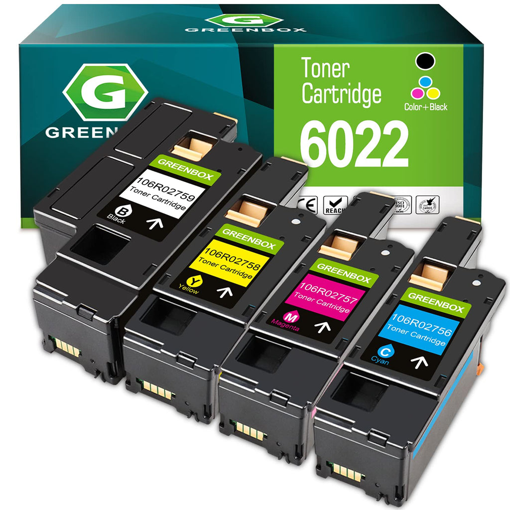 GREENBOX Remanufactured Toner Cartridge Replacement for Xerox WorkCentre 6027 6025 Phaser 6022 6020 (1 Black 106R02759 1 Cyan 106R02756 1 Magenta 106R02757 1 Yellow 106R02758) - LeoForward Australia