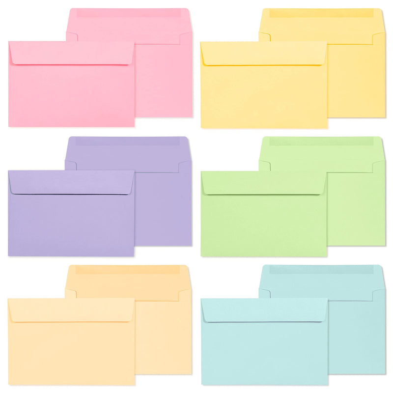  [AUSTRALIA] - A4 Envelopes, 48-Pack Colored Envelopes 4x6, Envelopes for Invitations, Pastel Colored Envelopes, A4, 4 1/4 x 6 1/4 Inches, 6 Colors