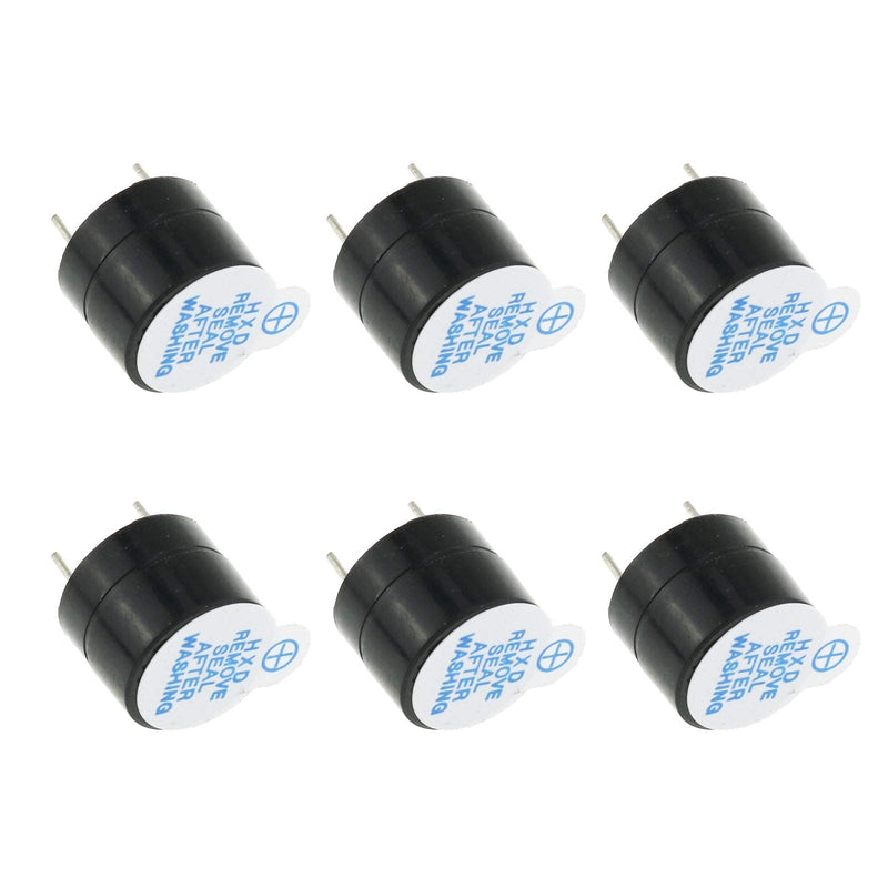  [AUSTRALIA] - E-outstanding 6 Pcs 5V Electromagnetic Active Alarm Buzzer Beeper Tracker Terminals Electronic Continuous Super Loud for Electronic Components
