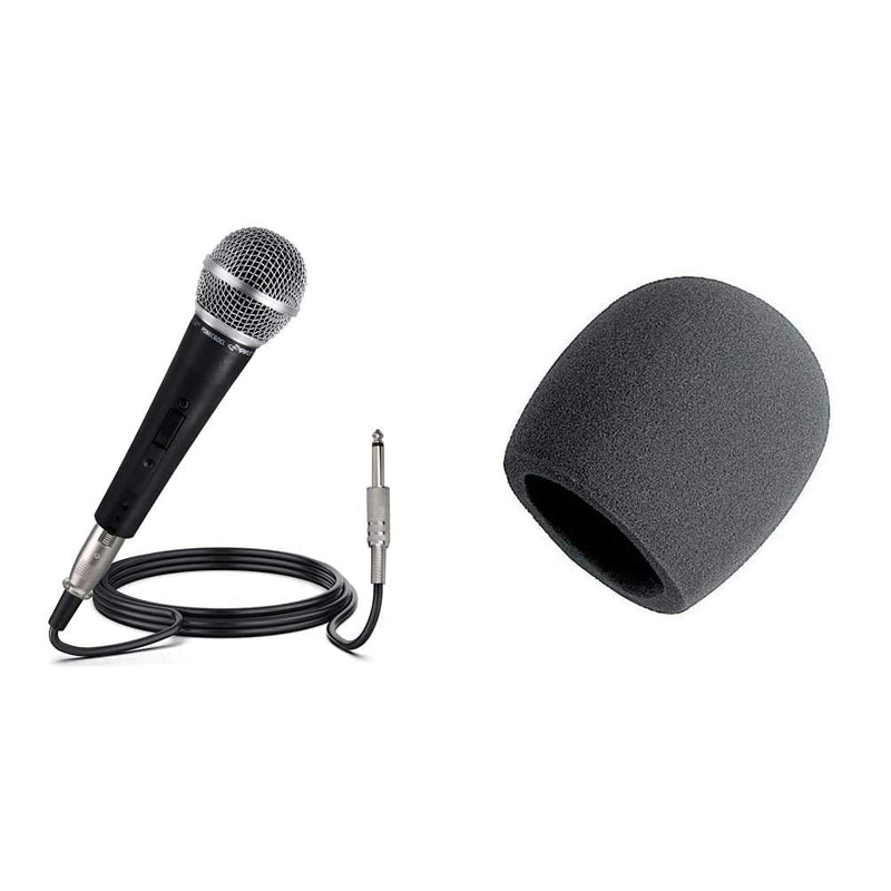  [AUSTRALIA] - Pyle Professional Dynamic Vocal Microphone - PDMIC59 & On-Stage Foam Ball-Type Microphone Windscreen, Black