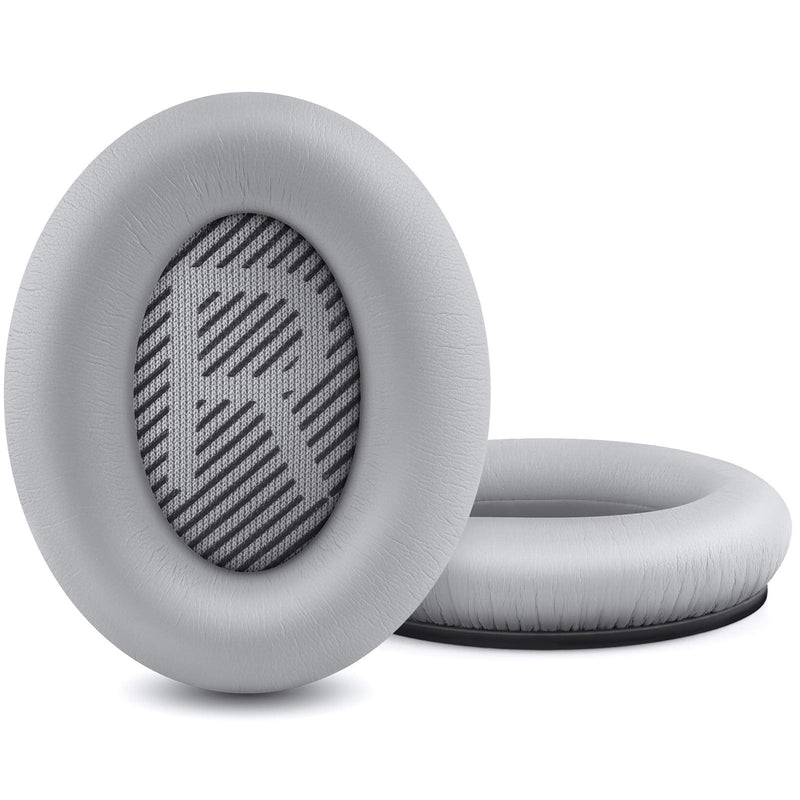  [AUSTRALIA] - Professional Replacement Ear Pads for Bose QuietComfort 35 QC15 QC25 QC2 QC35/ Ae2 Ae2i Ae2w SoundTrue & SoundLink Over-Ear/Around-Ear Headphones/Soft Protein Leather (Silver) Silver