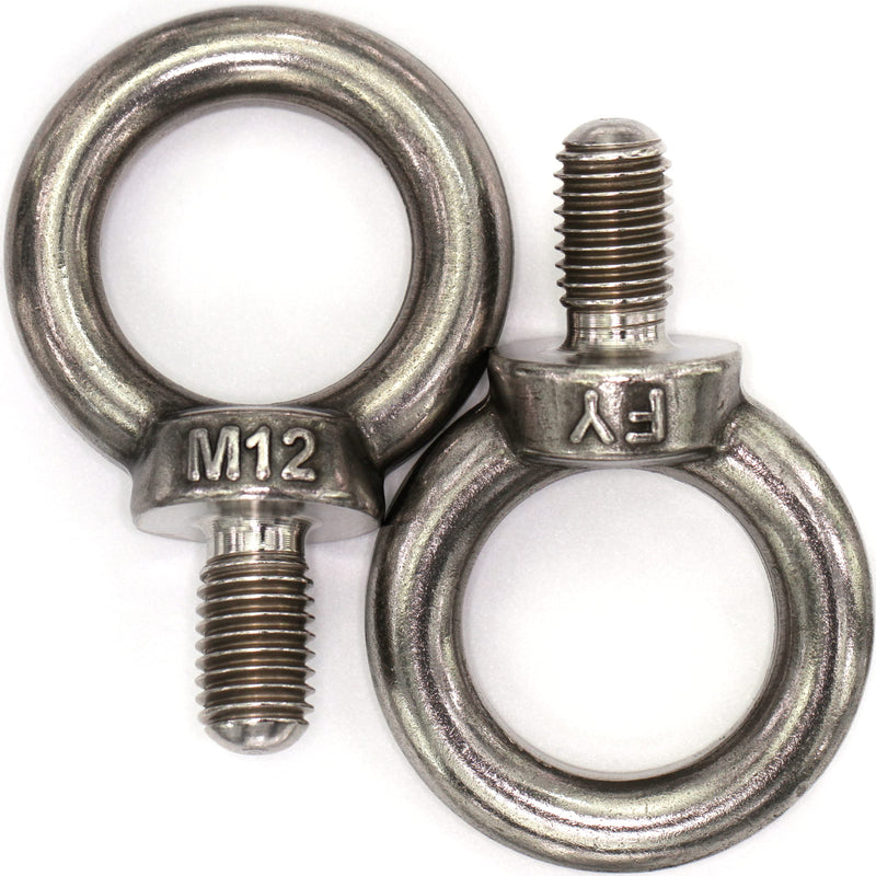  [AUSTRALIA] - Stainless Steel Machinery Shoulder Lifting Eye Bolt (M12, 2 Items) M12 Silver