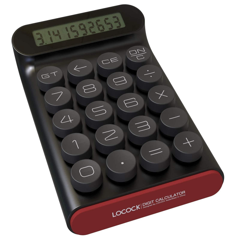  [AUSTRALIA] - LOCOCK Mechanical Switch Calculator,Handheld for Daily and Basic Office,10 Digit Large LCD Display (Black) Black