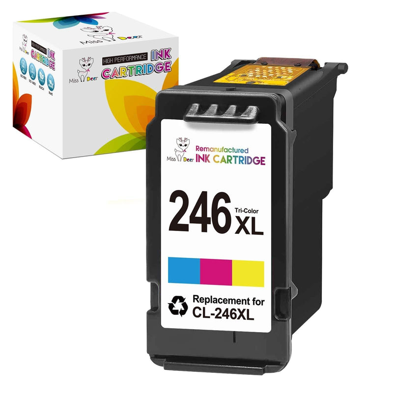 Miss Deer Remanufactured 246 Color Ink Cartridge Replacement for Canon 246XL CL246XL for PIXMA MG2520 MG2920 MG2922 MG2924 MG2420 MG2522 MG2525 MG3020 MG2555 MX490 MX492 Printer (1 x Tri-Color) - LeoForward Australia