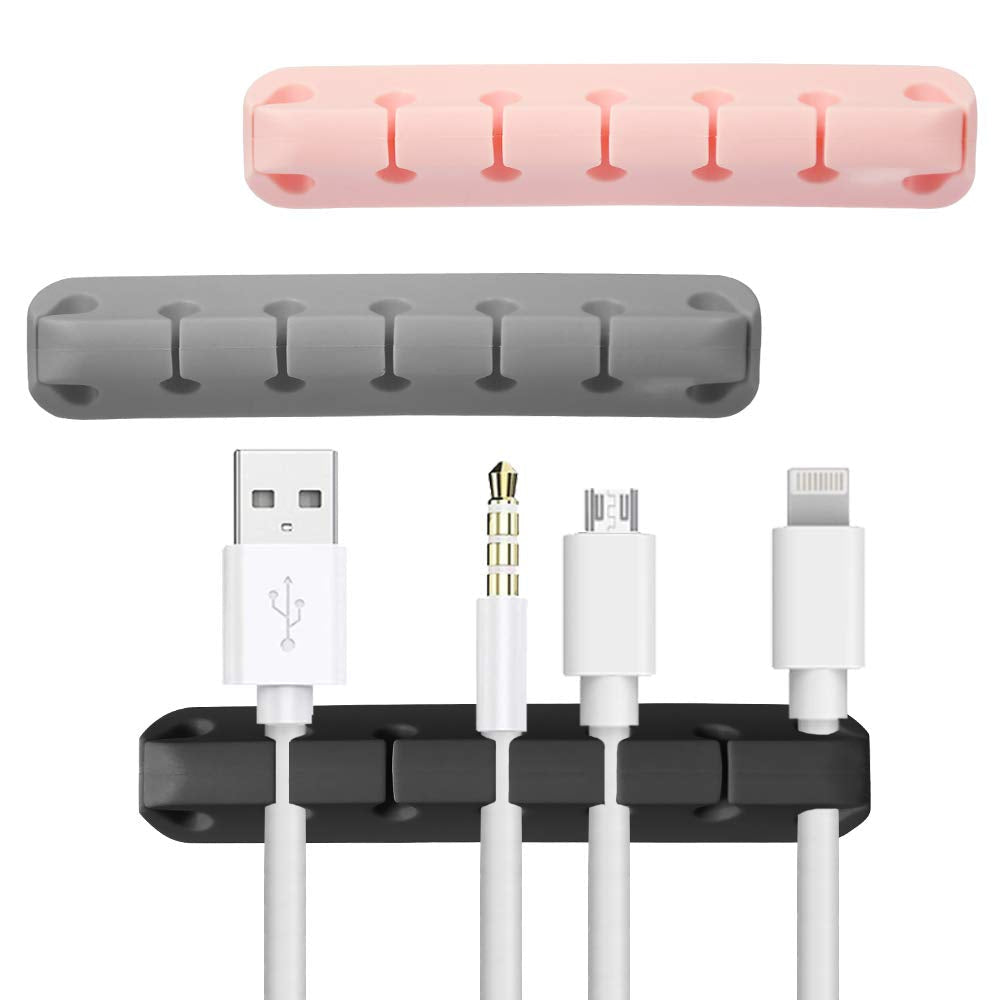  [AUSTRALIA] - 3 Pack Cable Clips, Desk Cord Organizers and Accessories Cord Clips Wire Management, Cord Holder Self Adhesive Silicone Cable Management for Cord Organizer Power Cord/Mouse/USB Charging Cable Holder