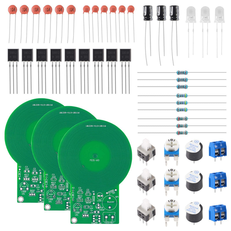  [AUSTRALIA] - DORHEA 3Pcs Metal Detector Kit Electronic Soldering Practice Kit DC 3V-5V 60mm Non-Contact Sensor Board Module DIY Electronic Part Metal Detector