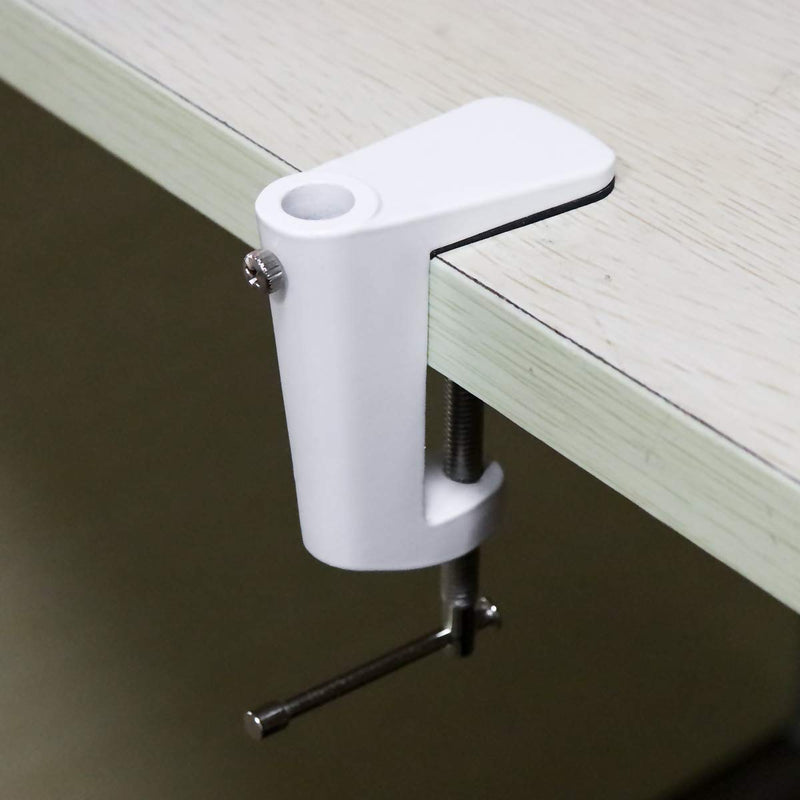  [AUSTRALIA] - RTNLIT Universal C Shape Table Mounting Clamp for Microphone Suspension Boom Scissor Arm Stand Holder with Adjustable Positioning Screw, Fits up to 2.16"/5.5cm Desktop Thickness-White
