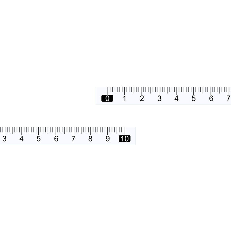  [AUSTRALIA] - uxcell 10 Pcs Adhesive Backed Tape Measure 10cm Left to Right Read Measuring Tapes Stick on Workbench Ruler (White) White