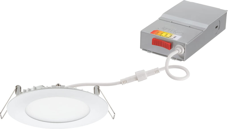  [AUSTRALIA] - Juno WF4 SWW5 90CRI MW M6 Round Baffle LED Downlight, 120 Volts, 2700K/3000K/3500K/4000K/5000K, Triac Dimming, 4-Inch Ultra-Thin, Matte White 4-Inch Ultra Thin Trim