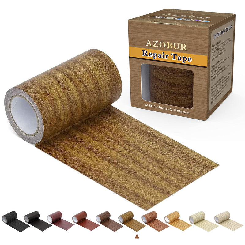  [AUSTRALIA] - Azobur Repair Tape Patch 2.4" X 15' Wood Textured Adhesive for Door Floor Table and Chair (Antique Oak #2) 2.4" X15' Antique Oak #2
